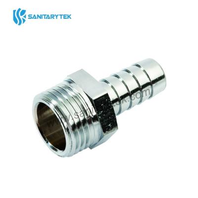 Chrome plated brass hose connector with male thread