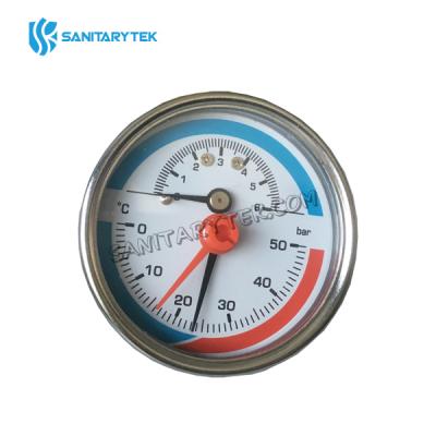 Combined thermometer pressure gauge 0-6 bar G1/2