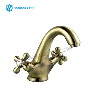 Double lever Washbasin faucet bronze