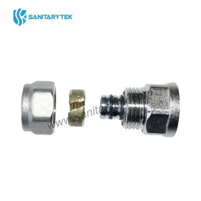 Female straight fitting for multilayer pipe, nickel plated