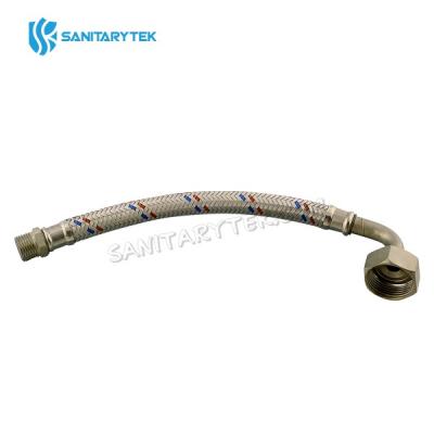 Flexible braided hose with stainless steel braiding elbow, MxF
