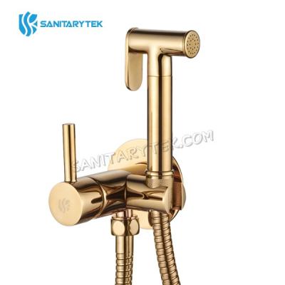 In-wall bidet mixer, gold