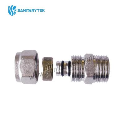 Male straight fitting for multilayer pipe, nickel plated
