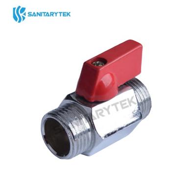 Mini ball valve chrome plated M/M with lever