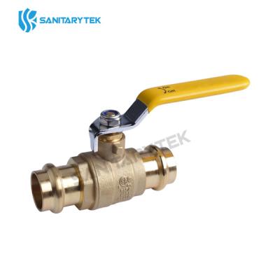 Press brass ball valve 600 WOG, steel flat handle