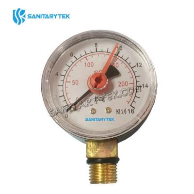 Pressure gauge with bottom connection