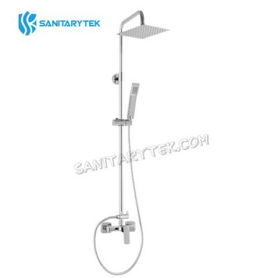 Rainfall shower system with mixer, chrome