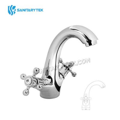 Retro Standing washbasin mixer, without outlet, chrome