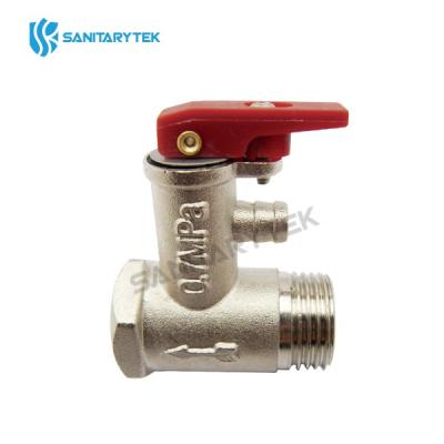 Safety valve for water heaters with fixed handle