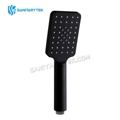 Square 3 functions matte black handheld shower