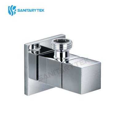 Square angle valve chrome plated with rosette
