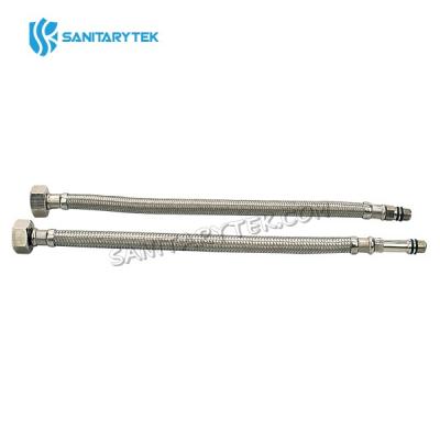 Stainless steel braiding flexible mixer hose with tip, pair