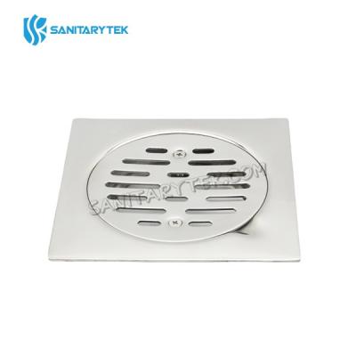 Stainless steel floor drain with screwed grate 15x15cm