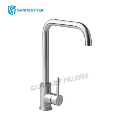 Stainless steel kitchen sink tap mixer, single lever  rotating spout