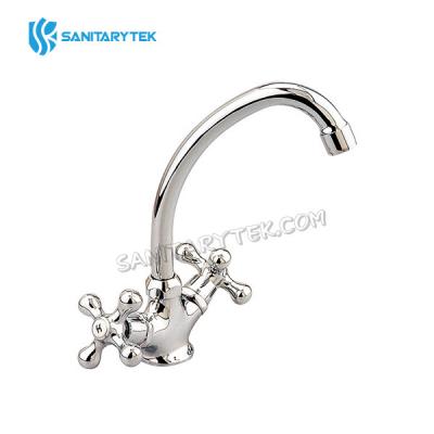 Standing sink mixer with high swivel spout