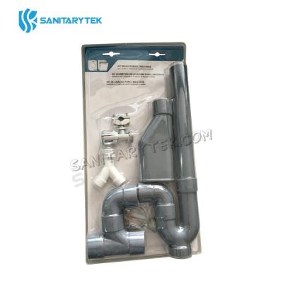 Washing machine double siphon kit with tap