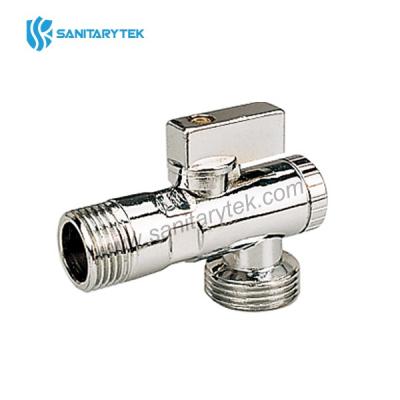 Angle ball valve with filter and rosette, brass c.p.
