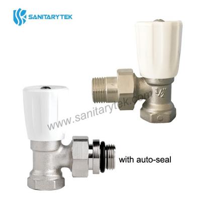 Angle radiator valve for iron pipe with manual handle