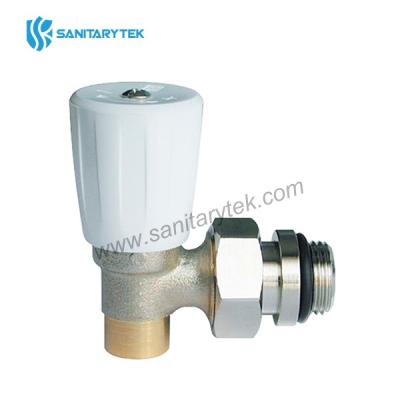 Angle radiator valve with solder end