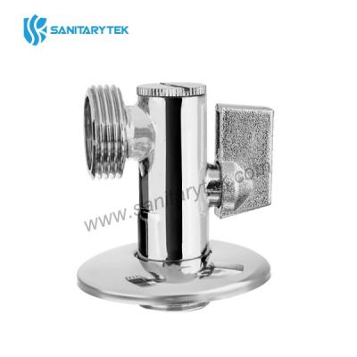 Angle valve with filter, chrome plated