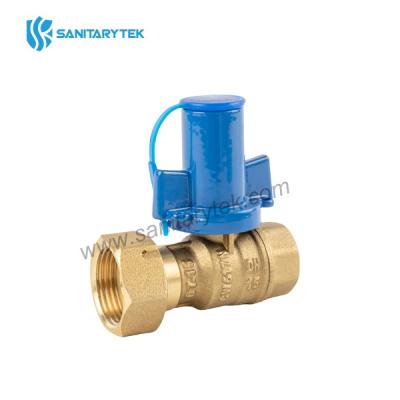 Anti-sheft lockable brass water meter ball valve
