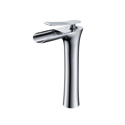 Chrome high quality single handle vanity basin faucet, tall body