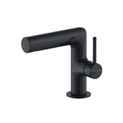 Matte black single handle vanity sink faucet with hot and cold valve mixer