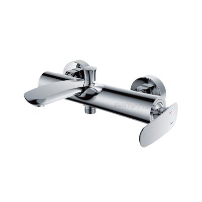 Wall single lever bath-shower mixer