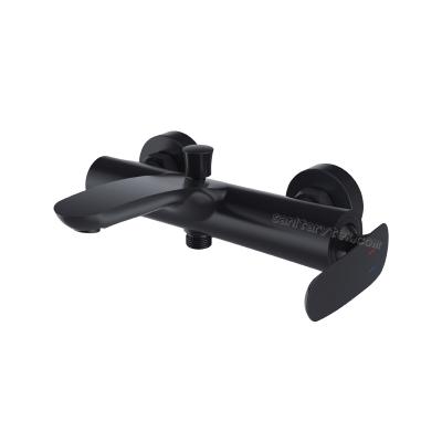 Black matt wall single lever bath-shower mixer