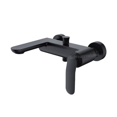 Black matt single lever bathtub faucet, wall mounted