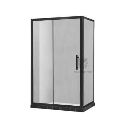 Black sliding door rectangular shower enclosure