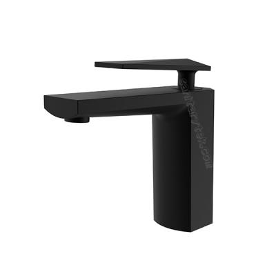 Black matt single handle bathroom faucet