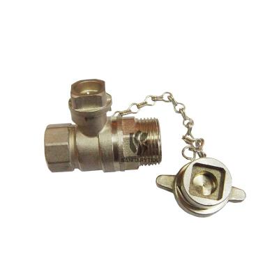 Boiler drain ball valve, operating key in cap