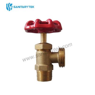 Boiler drain valve, red wheel handle