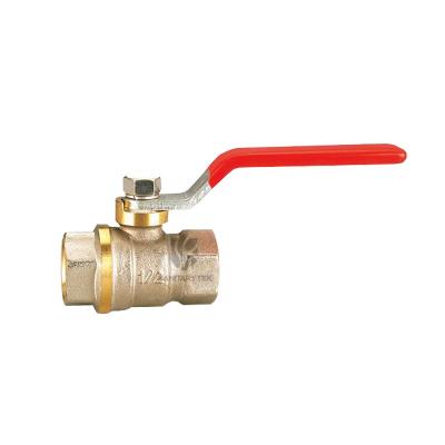 Brass ball valve, female thread, with a steel lever, full bore