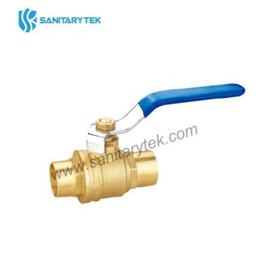 Brass ball valve for soldering, with lever
