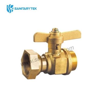 Brass ball valve with swivel nut M/F - for water meter