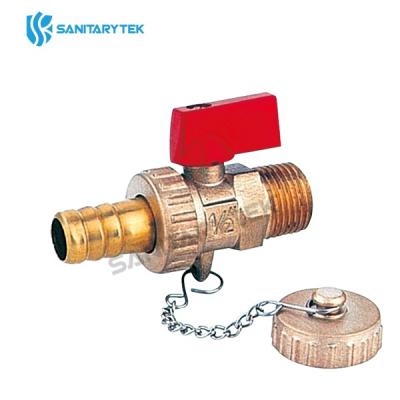 Brass boiler drain valve with chain and cap