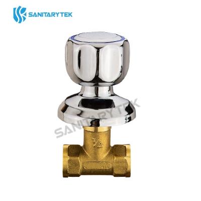 Brass built-in stop valve F/F