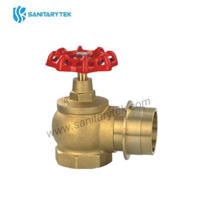 Brass fire hose angle stop valve