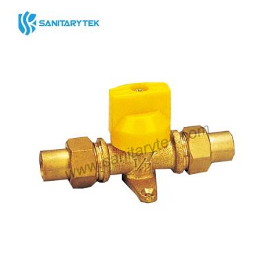 Brass gas ball valve with union solder