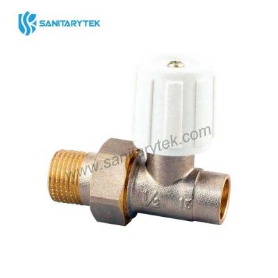Brass manual straight radiator valve for solder