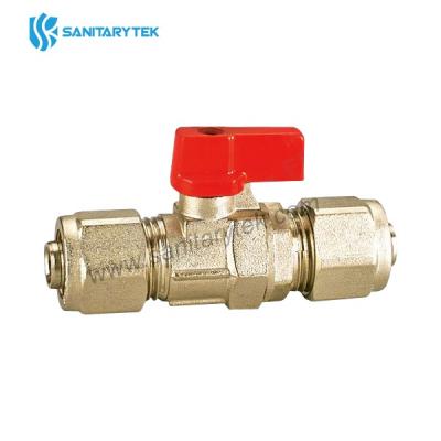 Brass mini ball valve for pex-al-pex pipe (detachable type)