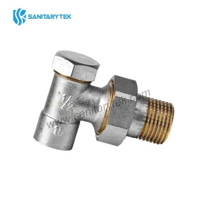 Brass radiator angle return valve for solder