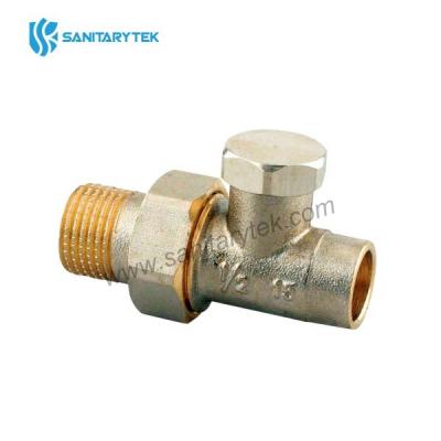 Brass radiator straight return valve for solder