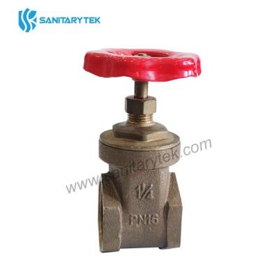 Bronze gate valve, red steel wheel handle