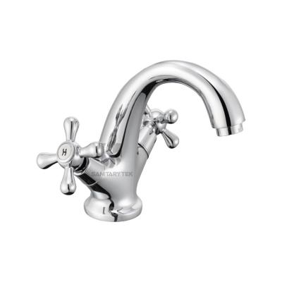 Chrome dual handle basin mixer