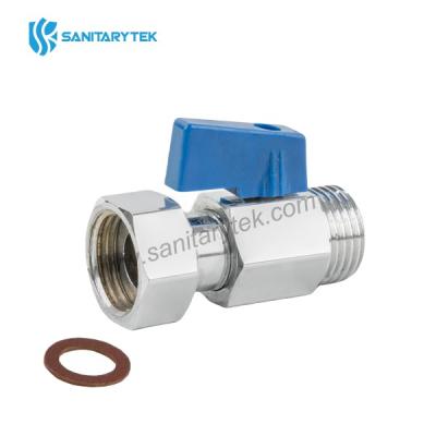 Chrome mini ball valve with loose nut and washer, F/M