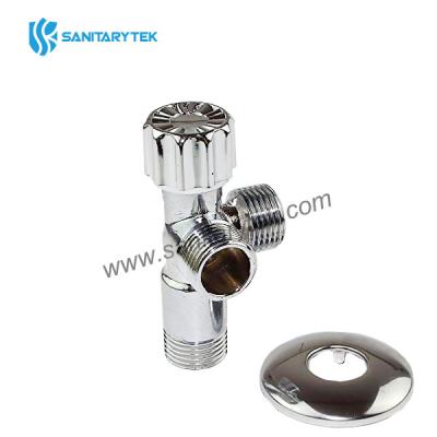 Chrome-plated double angle valve with rosette