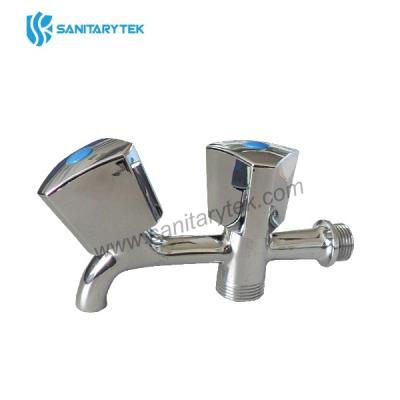 Chrome plated double washing machine tap